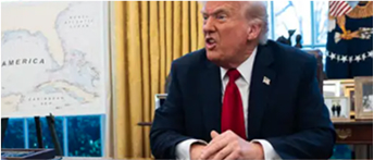 Donald Trump hablando en la Casa Blanca