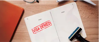 Pasaporte con sello de visa denegada